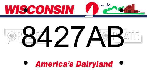 8427AB Wisconsin License Plate