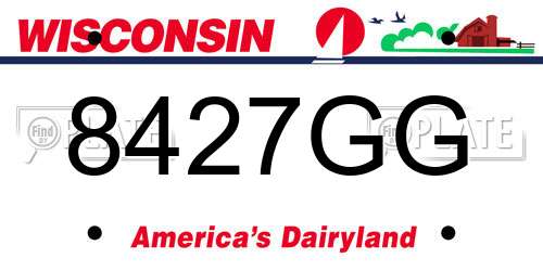 8427GG Wisconsin License Plate