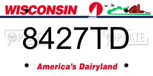 8427TD Wisconsin License Plate