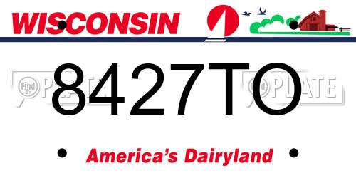 8427TO Wisconsin License Plate