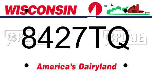 8427TQ Wisconsin License Plate