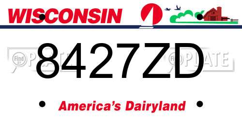 8427ZD Wisconsin License Plate