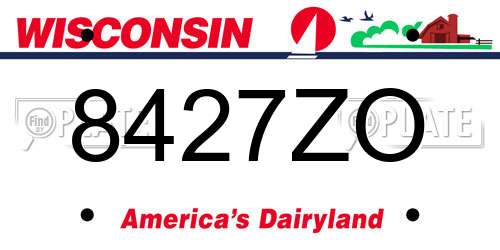 8427ZO Wisconsin License Plate