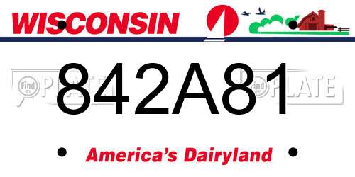842A81 Wisconsin License Plate