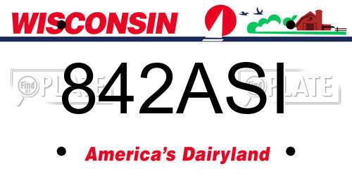 842ASI Wisconsin License Plate