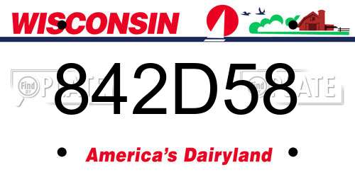 842D58 Wisconsin License Plate