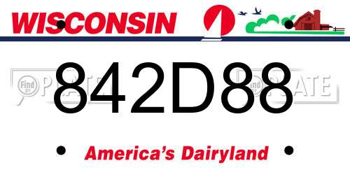842D88 Wisconsin License Plate