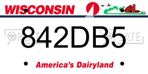 842DB5 Wisconsin License Plate