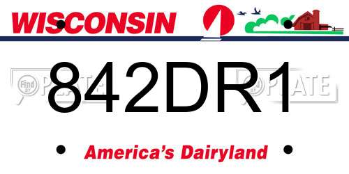 842DR1 Wisconsin License Plate