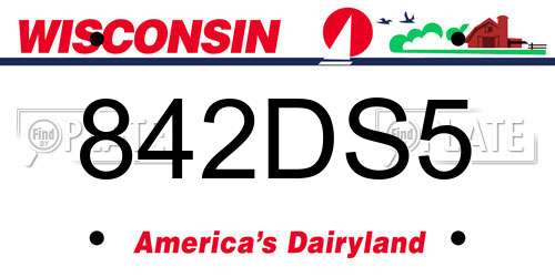 842DS5 Wisconsin License Plate