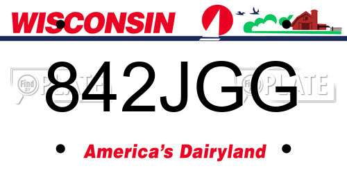 842JGG Wisconsin License Plate
