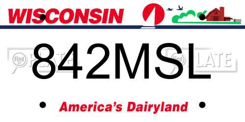 842MSL Wisconsin License Plate