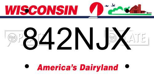 842NJX Wisconsin License Plate