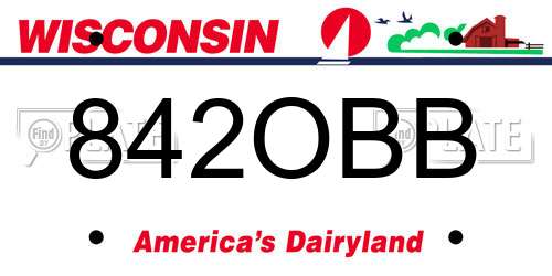 842OBB Wisconsin License Plate