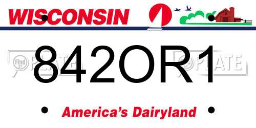 842OR1 Wisconsin License Plate