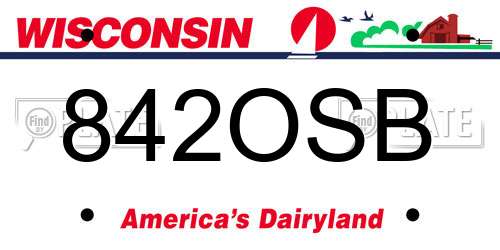 842OSB Wisconsin License Plate