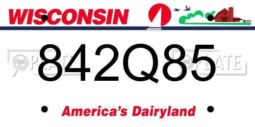 842Q85 Wisconsin License Plate