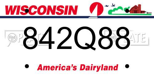 842Q88 Wisconsin License Plate