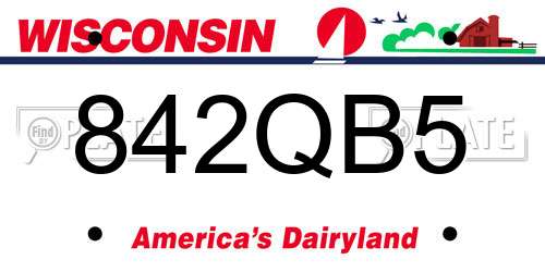 842QB5 Wisconsin License Plate
