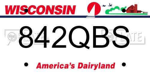 842QBS Wisconsin License Plate