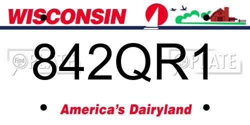 842QR1 Wisconsin License Plate