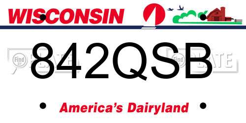 842QSB Wisconsin License Plate