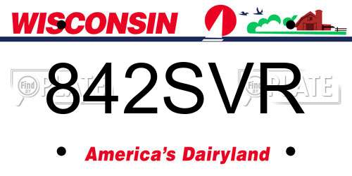 842SVR Wisconsin License Plate
