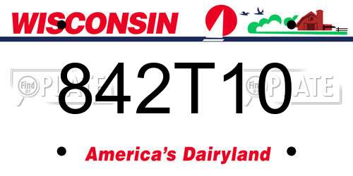 842T10 Wisconsin License Plate