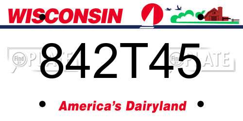 842T45 Wisconsin License Plate