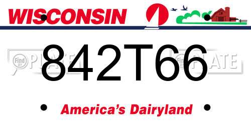 842T66 Wisconsin License Plate
