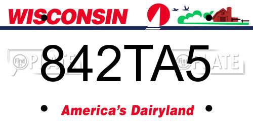 842TA5 Wisconsin License Plate