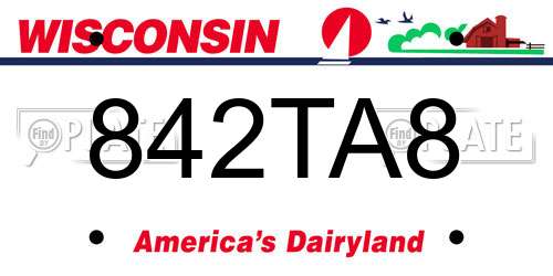 842TA8 Wisconsin License Plate