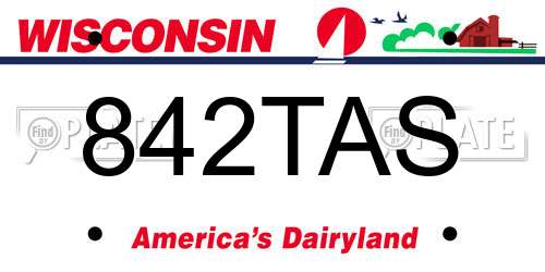842TAS Wisconsin License Plate