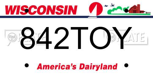 842TOY Wisconsin License Plate