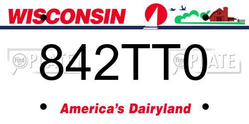 842TT0 Wisconsin License Plate