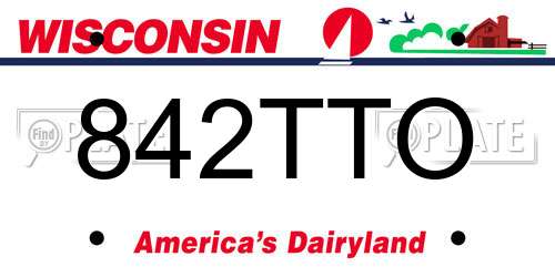 842TTO Wisconsin License Plate