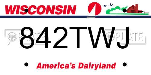 842TWJ Wisconsin License Plate