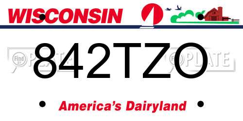 842TZO Wisconsin License Plate