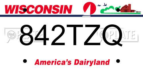 842TZQ Wisconsin License Plate