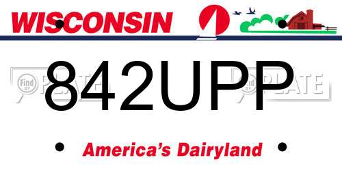 842UPP Wisconsin License Plate