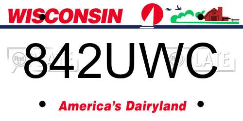 842UWC Wisconsin License Plate