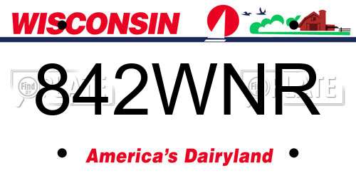 842WNR Wisconsin License Plate