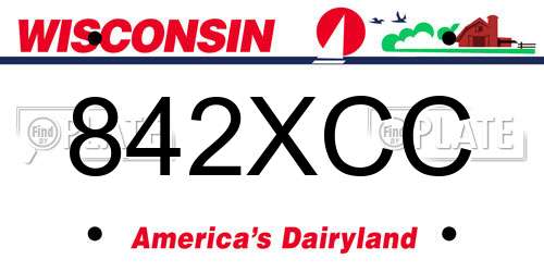 842XCC Wisconsin License Plate
