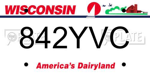 842YVC Wisconsin License Plate