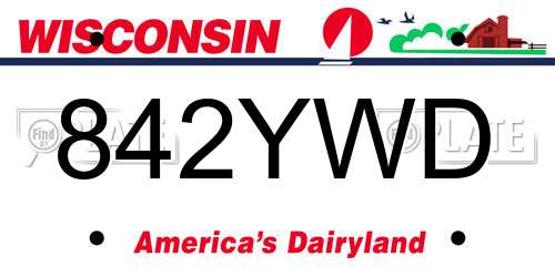 842YWD Wisconsin License Plate