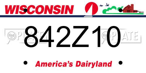 842Z10 Wisconsin License Plate