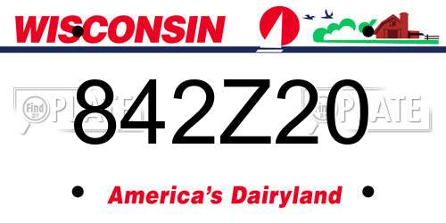 842Z20 Wisconsin License Plate