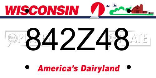 842Z48 Wisconsin License Plate