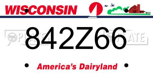 842Z66 Wisconsin License Plate