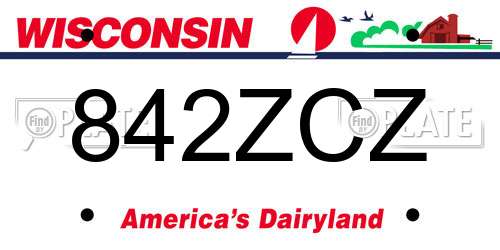 842ZCZ Wisconsin License Plate